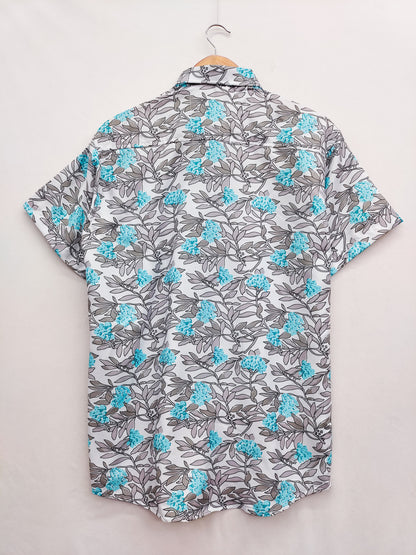 Multi Colour Digital Print Cotton Short Sleeve Shirt