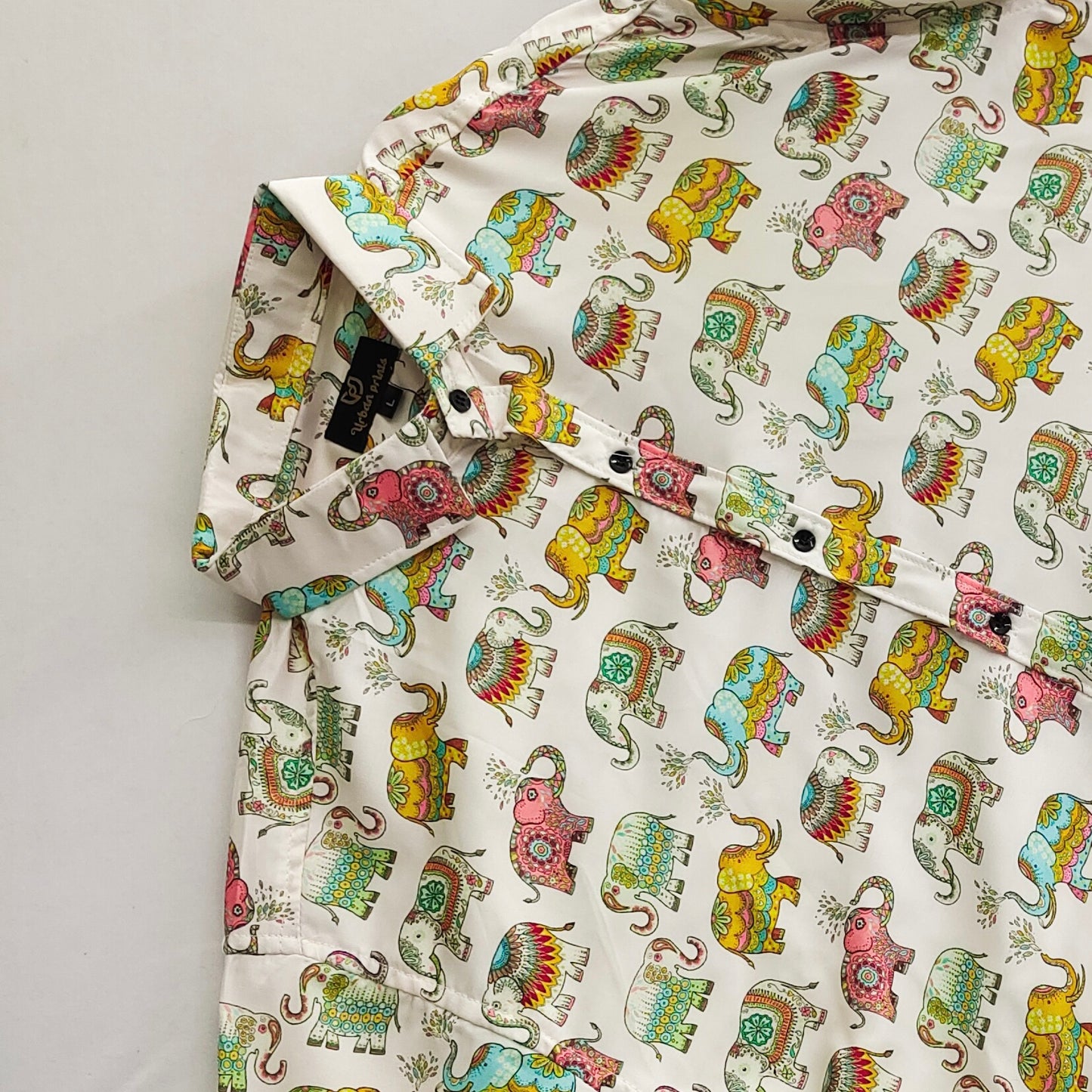 Multi Colour Digital Print Cotton Short Sleeve Shirt