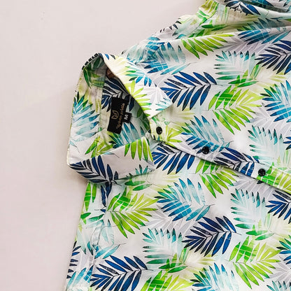 Multi Colour Digital Print Cotton Short Sleeve Shirt