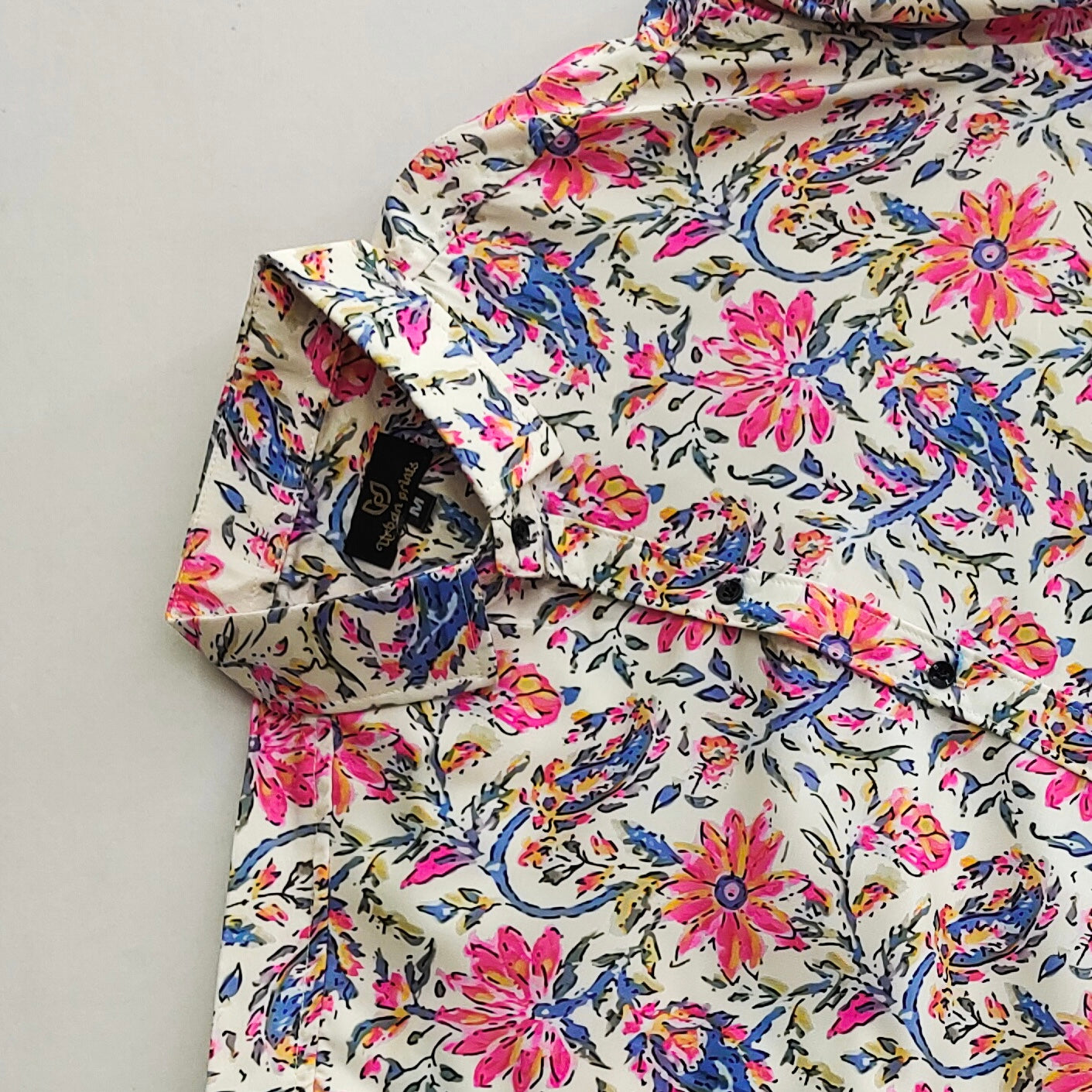 Multi Colour Digital Print Cotton Short Sleeve Shirt