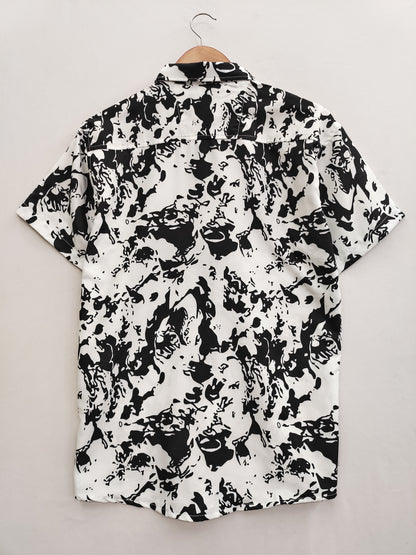 Multi Colour Digital Print Cotton Short Sleeve Shirt