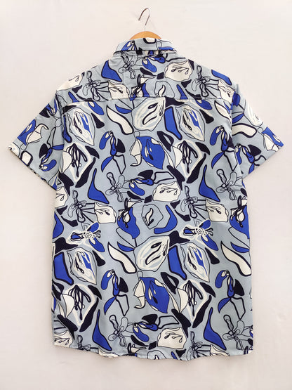 Multi Colour Digital Print Cotton Short Sleeve Shirt