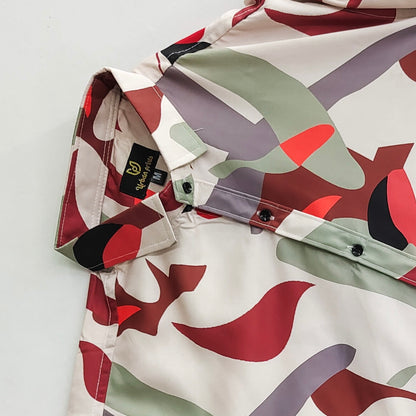 Multi Colour Digital Print Cotton Short Sleeve Shirt