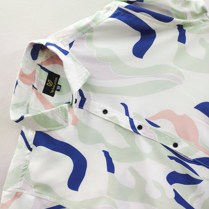 Multi Colour Digital Print Cotton Short Sleeve Shirt