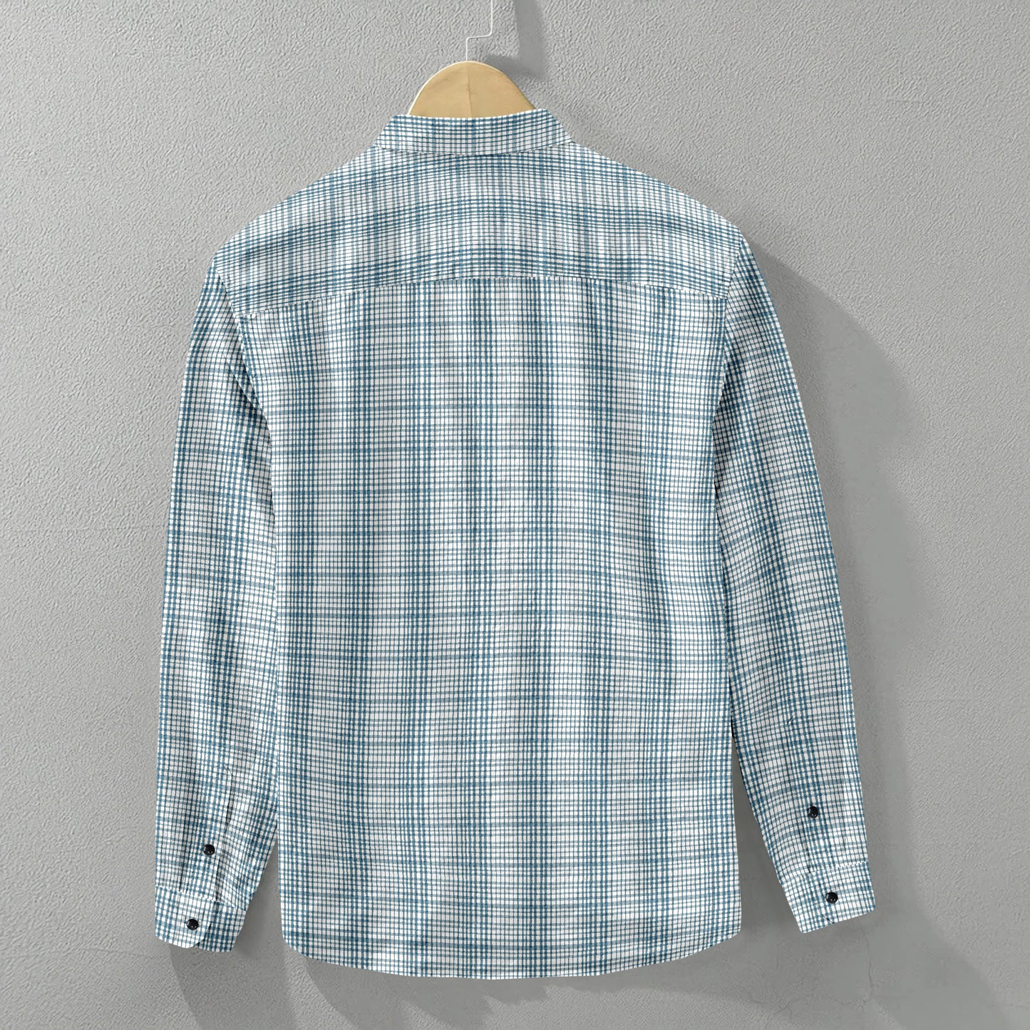 Light Green Cotton Textured Pattern Full Sleeve Shirt