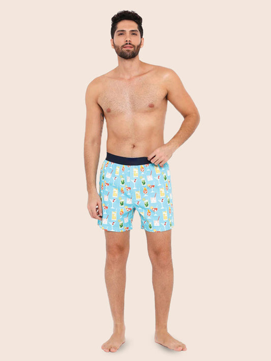 Sky Blue Cotton Boxer for Men