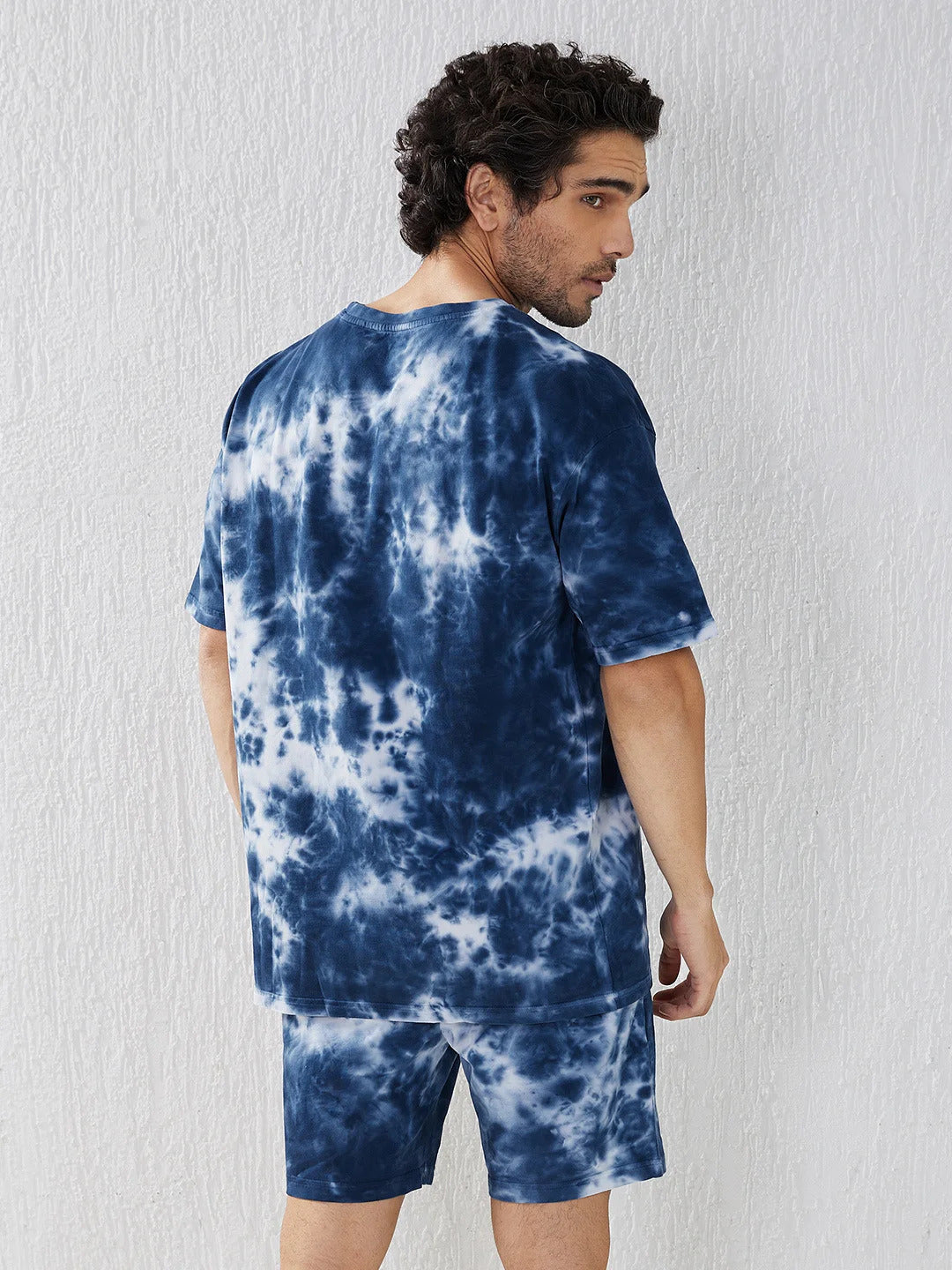 Navy Blue Digital Printed Co-ord Set for Men