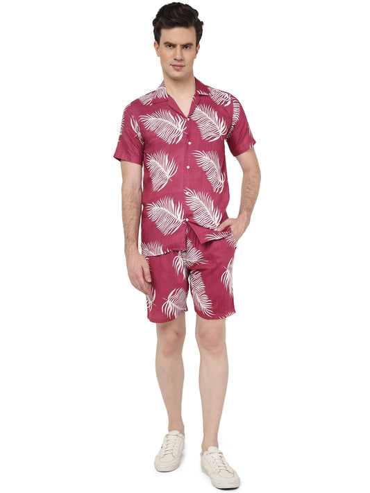 Pink Printed Co-ord Set for Men