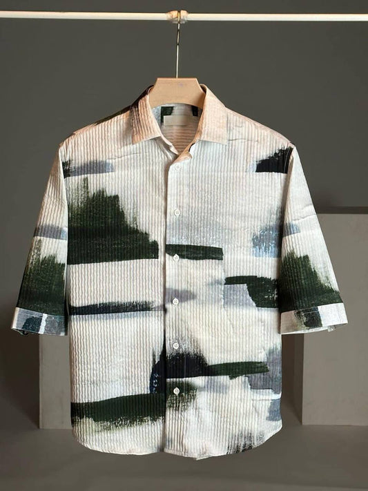 Capricious Green Abstract Print Shirt