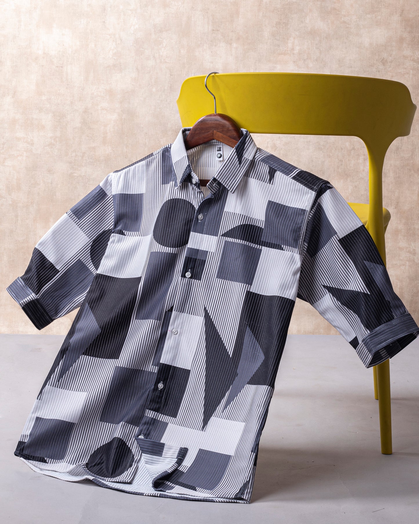 Denouement Black Geomatric Print Shirt