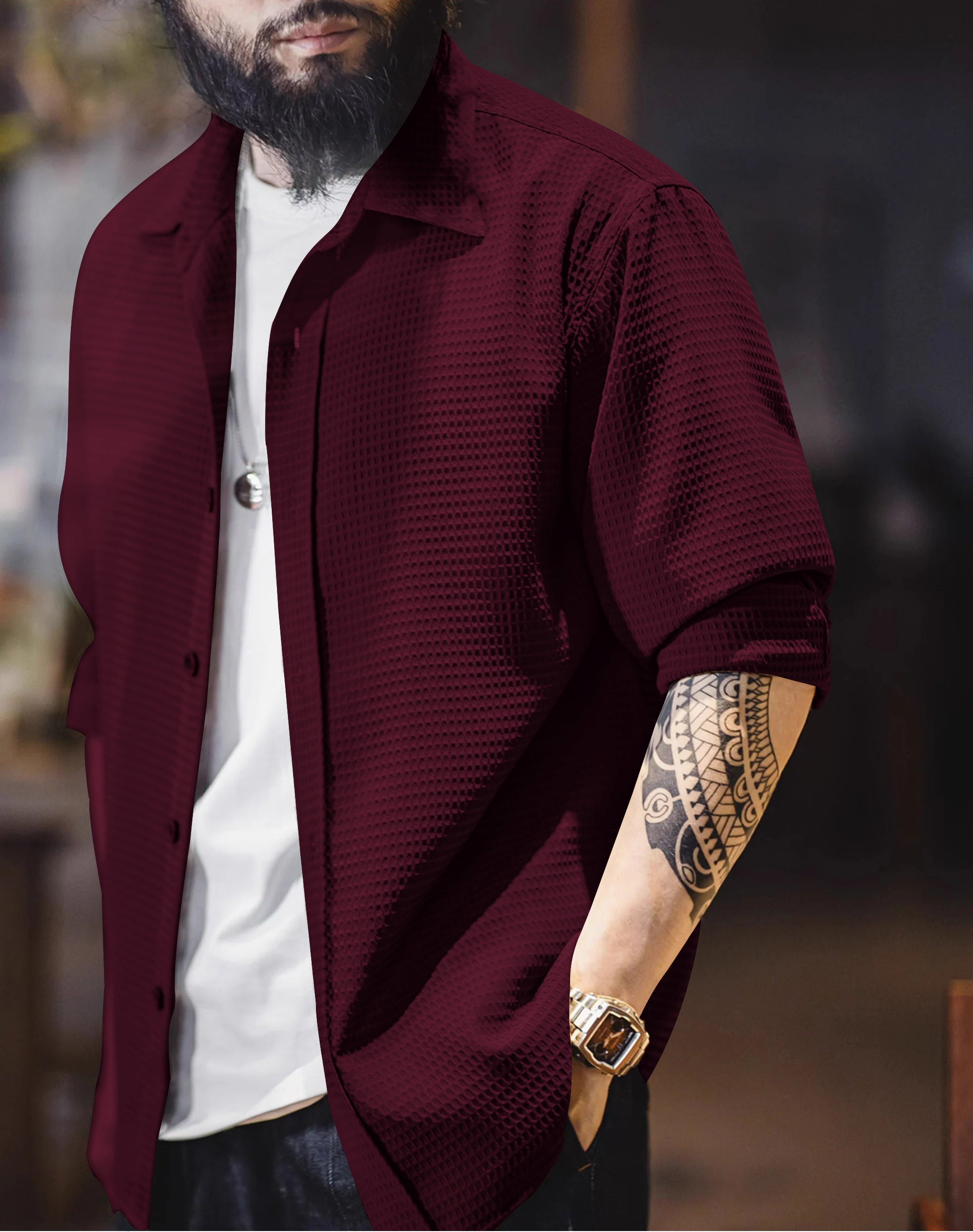 maroon-waffle-pattern-premium-shirt-cv-waffle-mrn