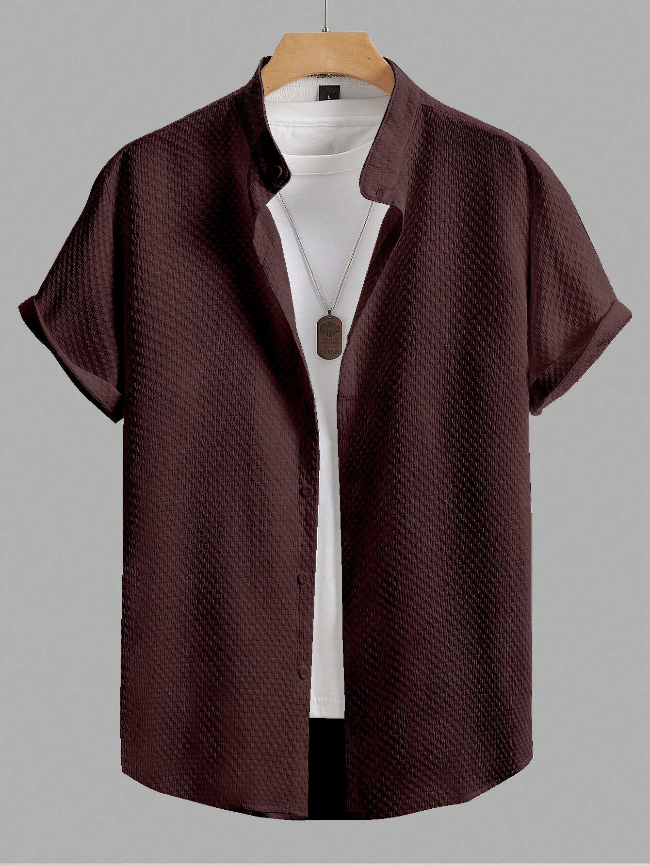 garent-maroon-imported-stylish-texured-half-sleeve-shirt