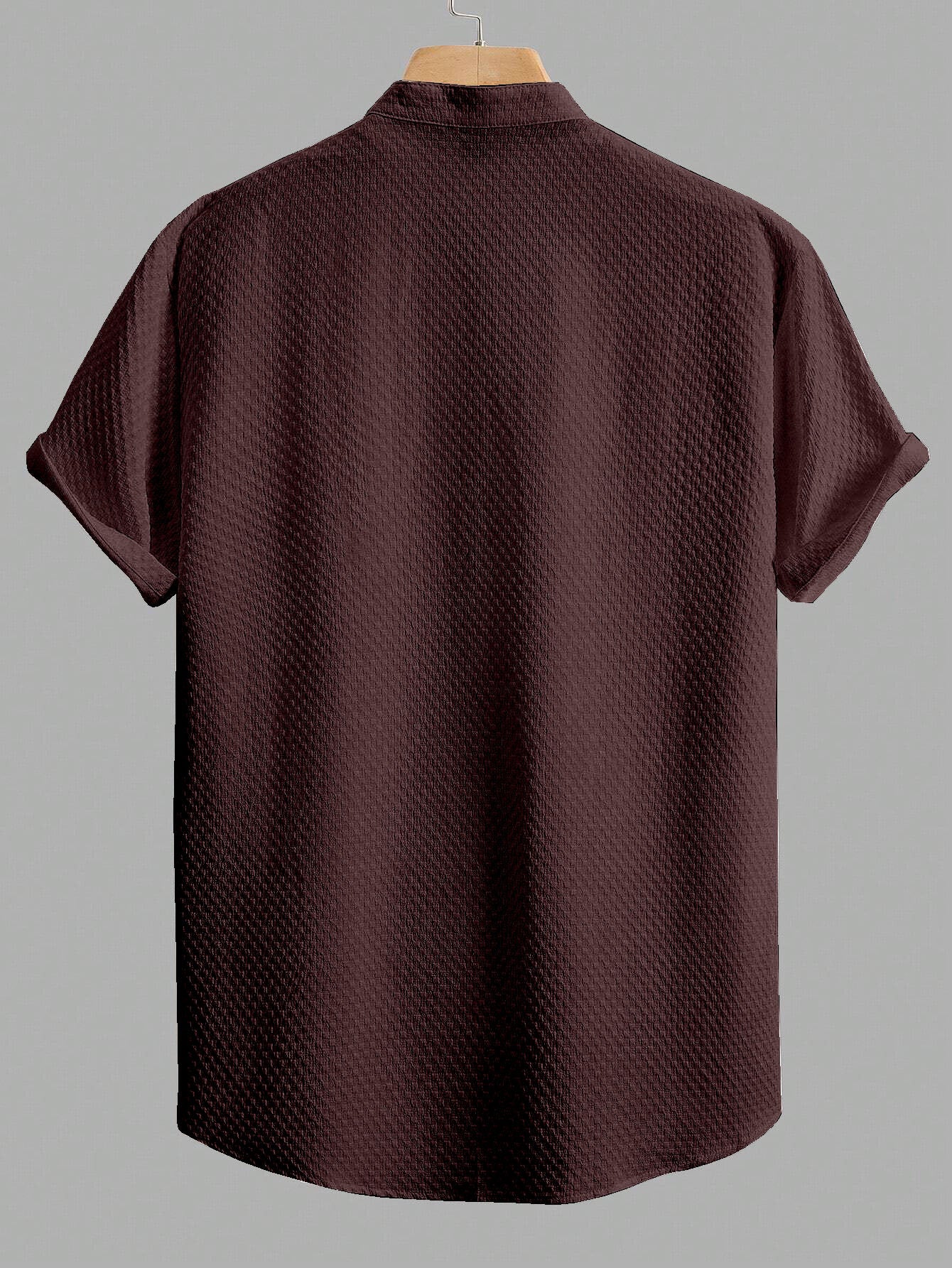 Garent Maroon Imported Stylish Textured Half Sleeve Shirt