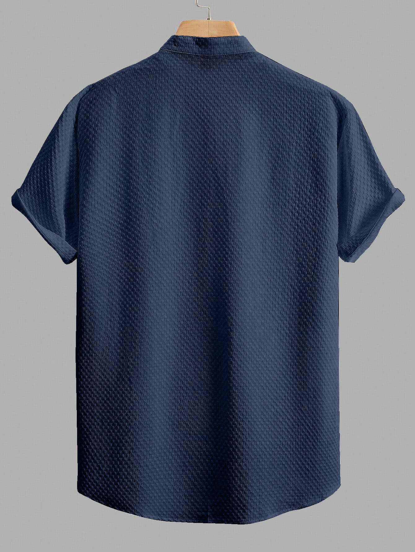 Royal Blue Imported Stylish Texured Half Sleeve Shirt