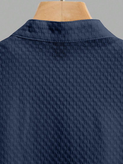 Royal Blue Imported Stylish Texured Half Sleeve Shirt