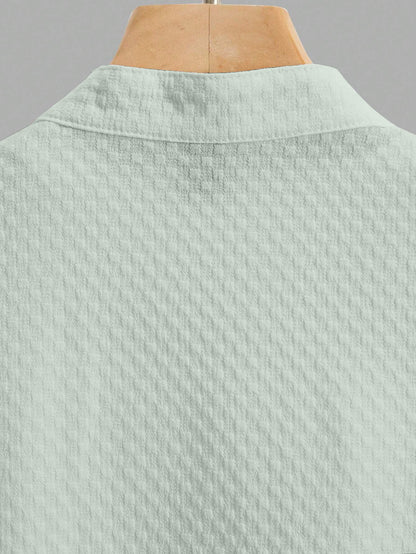 Pastle Green Imported Stylish Texured Half Sleeve Shirt