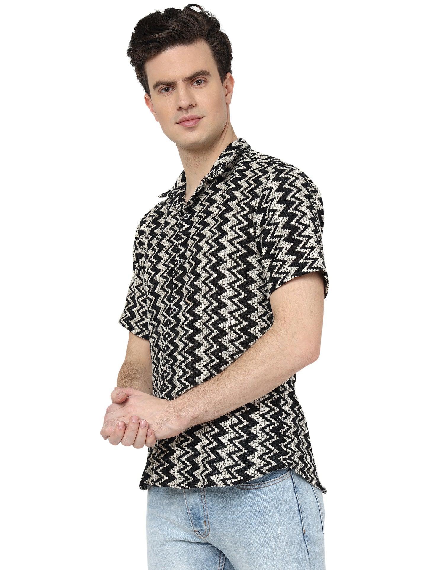 Black Knitted Shirt for Men