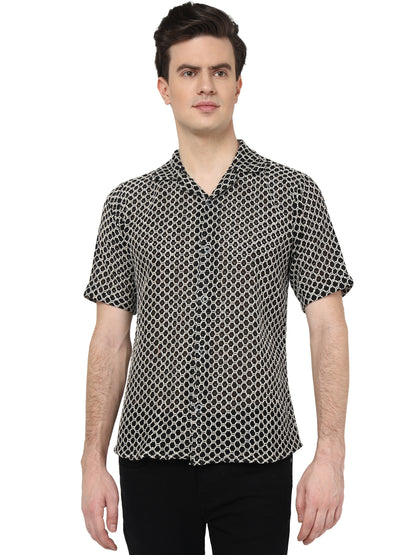 Black Knitted Shirt for Men