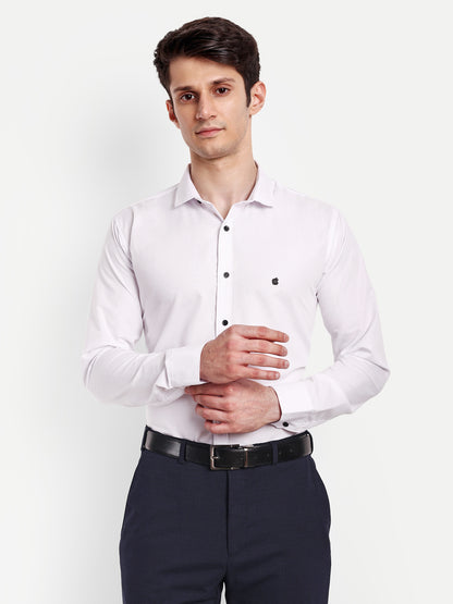 White Viscose Rayon Solid Shirt