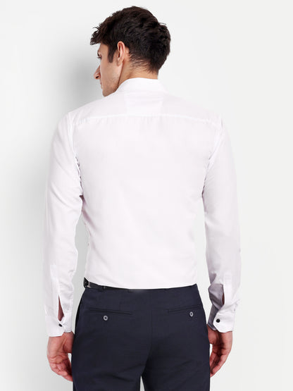 White Viscose Rayon Solid Shirt