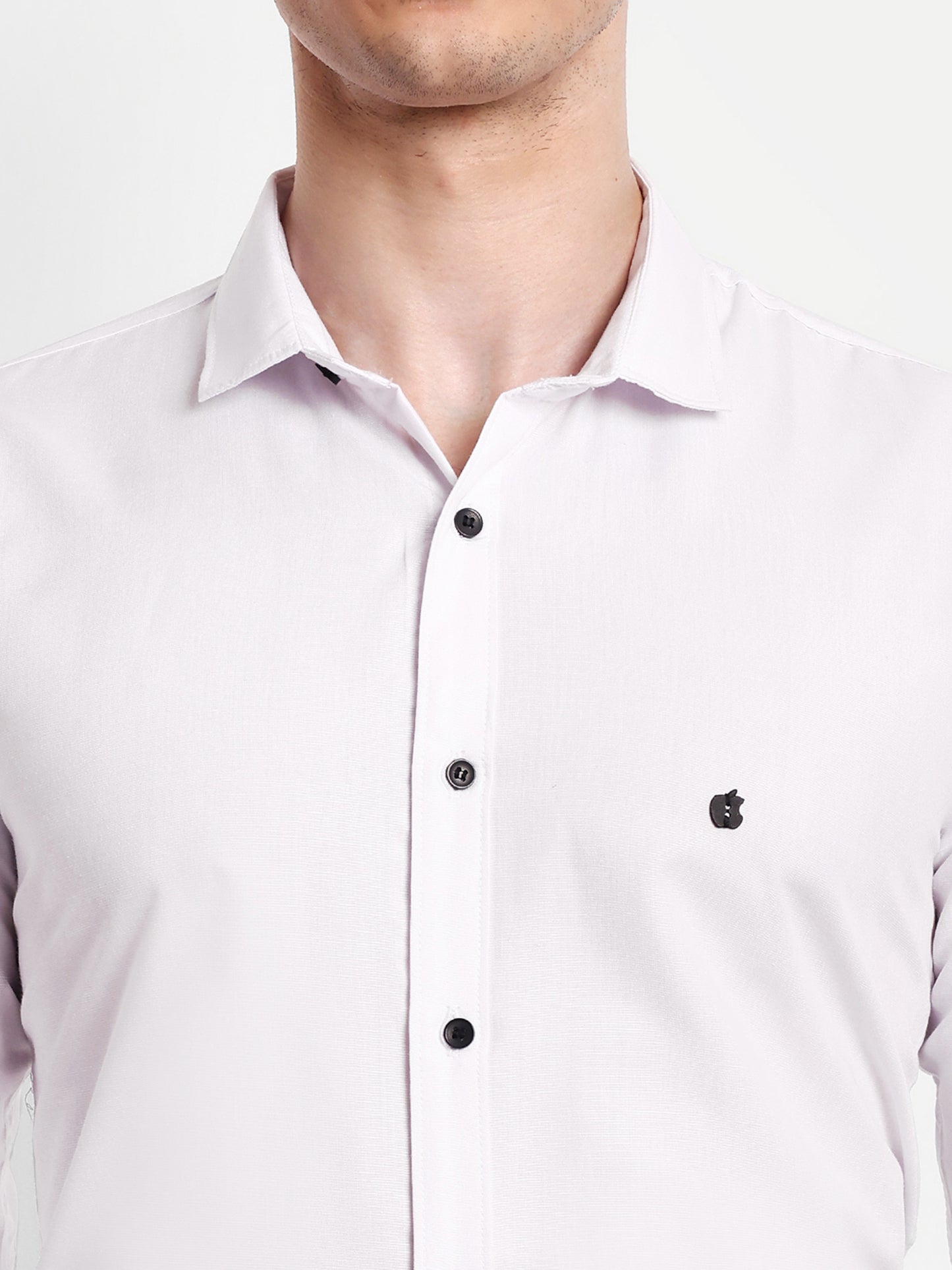 White Viscose Rayon Solid Shirt