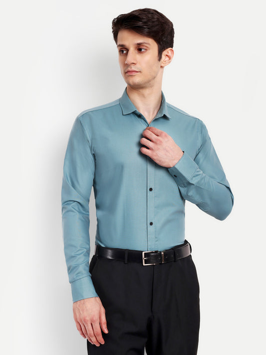 Sea Green Viscose Rayon Solid Shirt