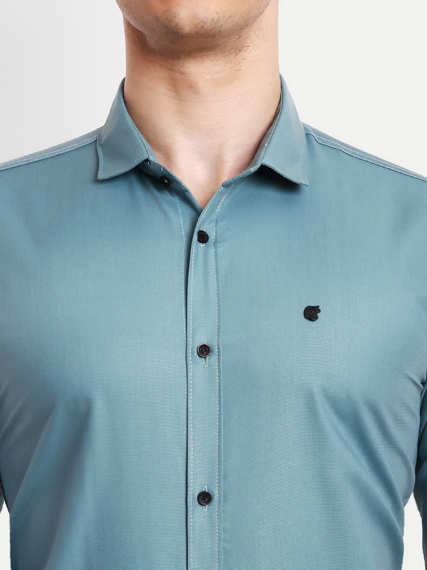 Sea Green Viscose Rayon Solid Shirt