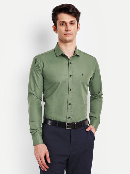 Dark Green Viscose Rayon Solid Shirt