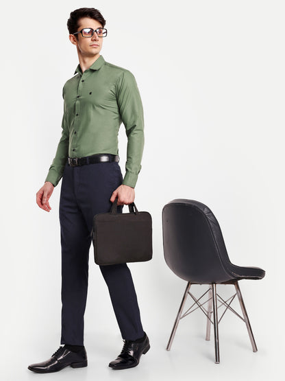 Dark Green Viscose Rayon Solid Shirt