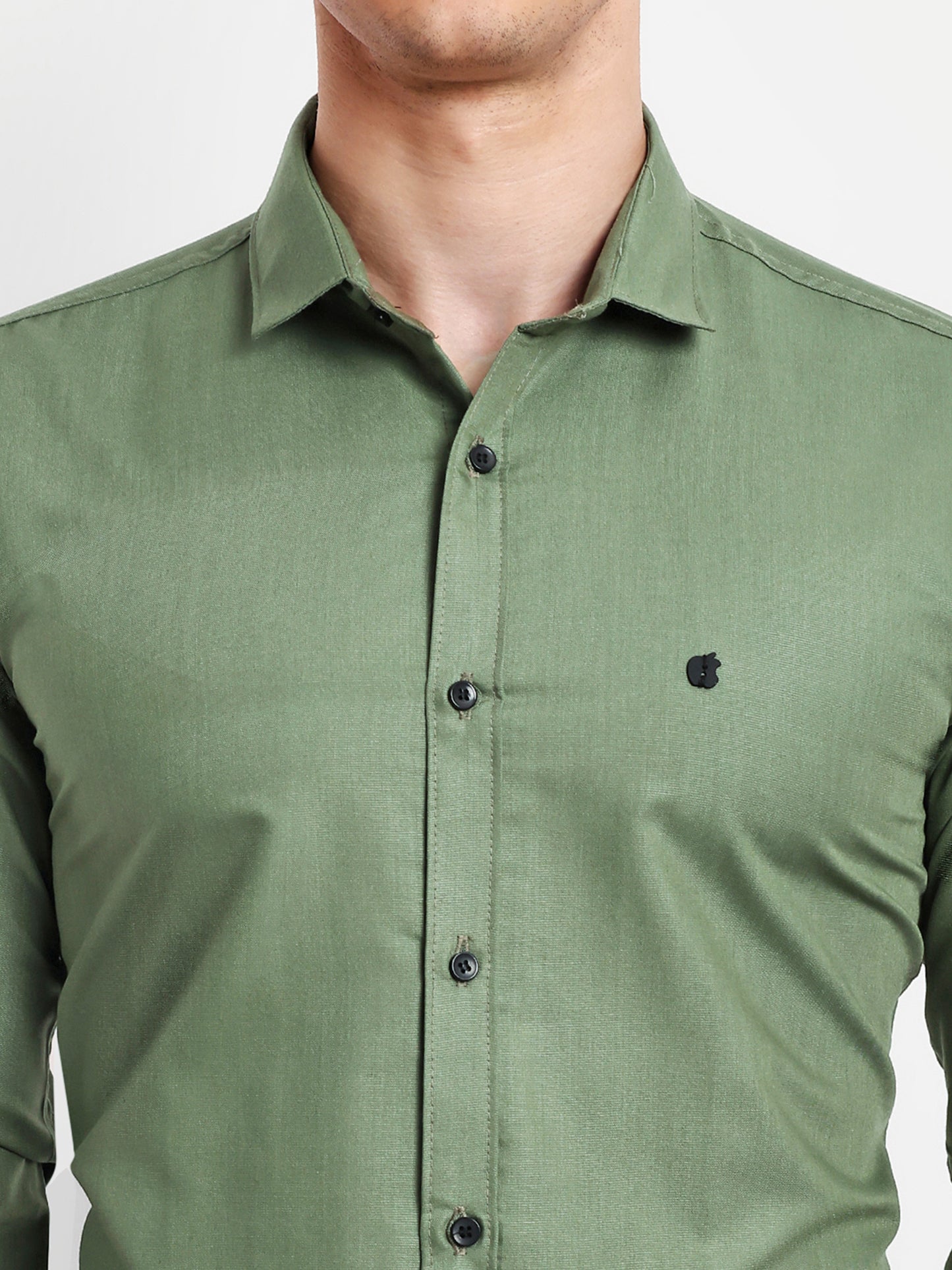 Dark Green Viscose Rayon Solid Shirt