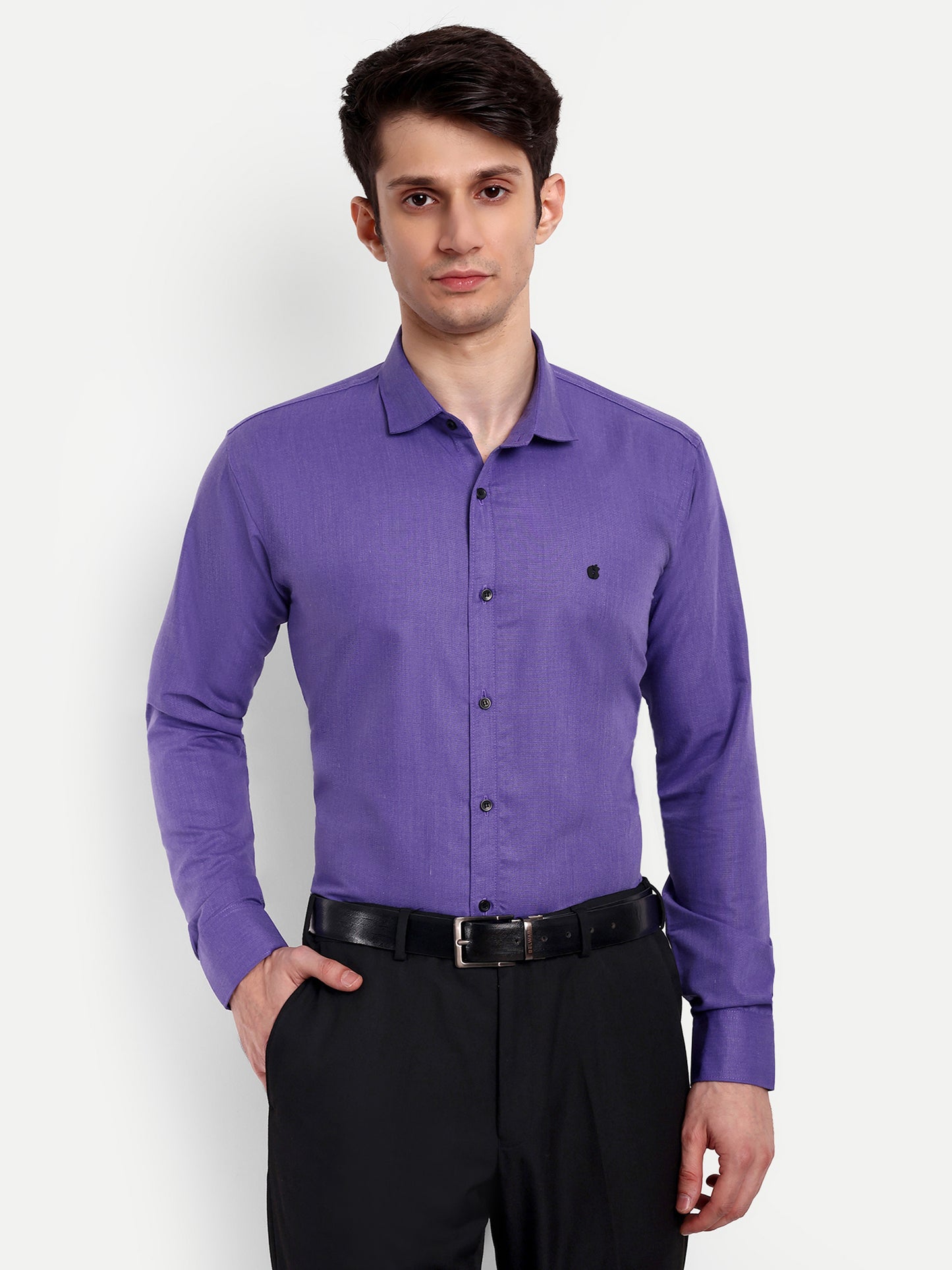 Light Purple Viscose Rayon Solid Shirt