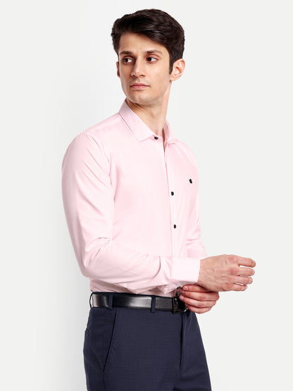 Light Pink Viscose Rayon Solid Shirt