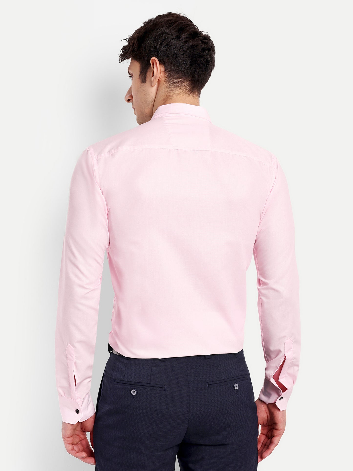 Light Pink Viscose Rayon Solid Shirt