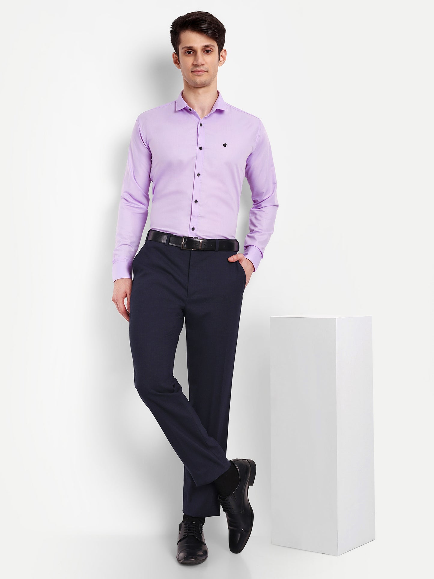 Lavender Viscose Rayon Solid Shirt