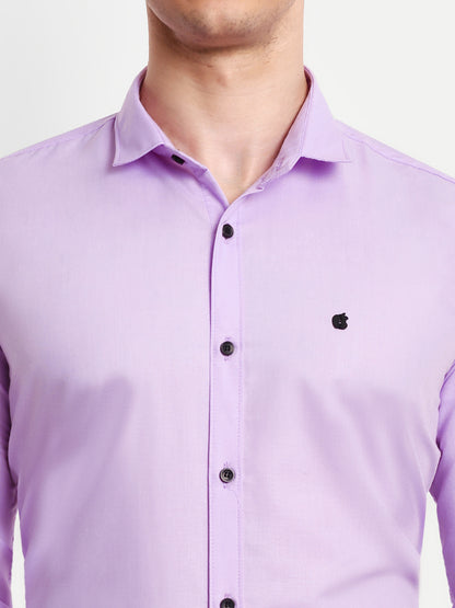 Lavender Viscose Rayon Solid Shirt