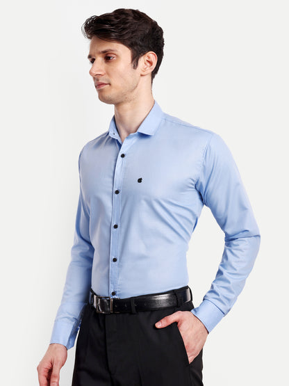 Light Blue Viscose Rayon Solid Shirt