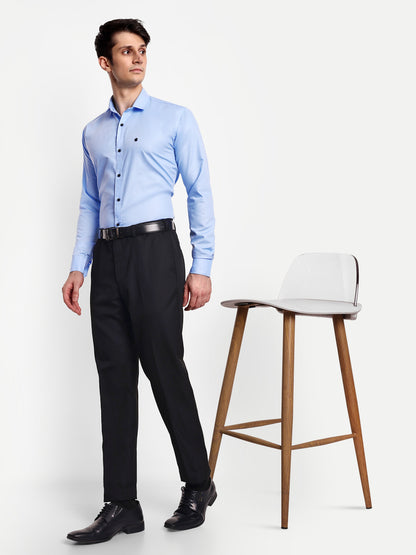 Light Blue Viscose Rayon Solid Shirt