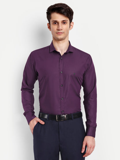 Purple Viscose Rayon Solid Shirt