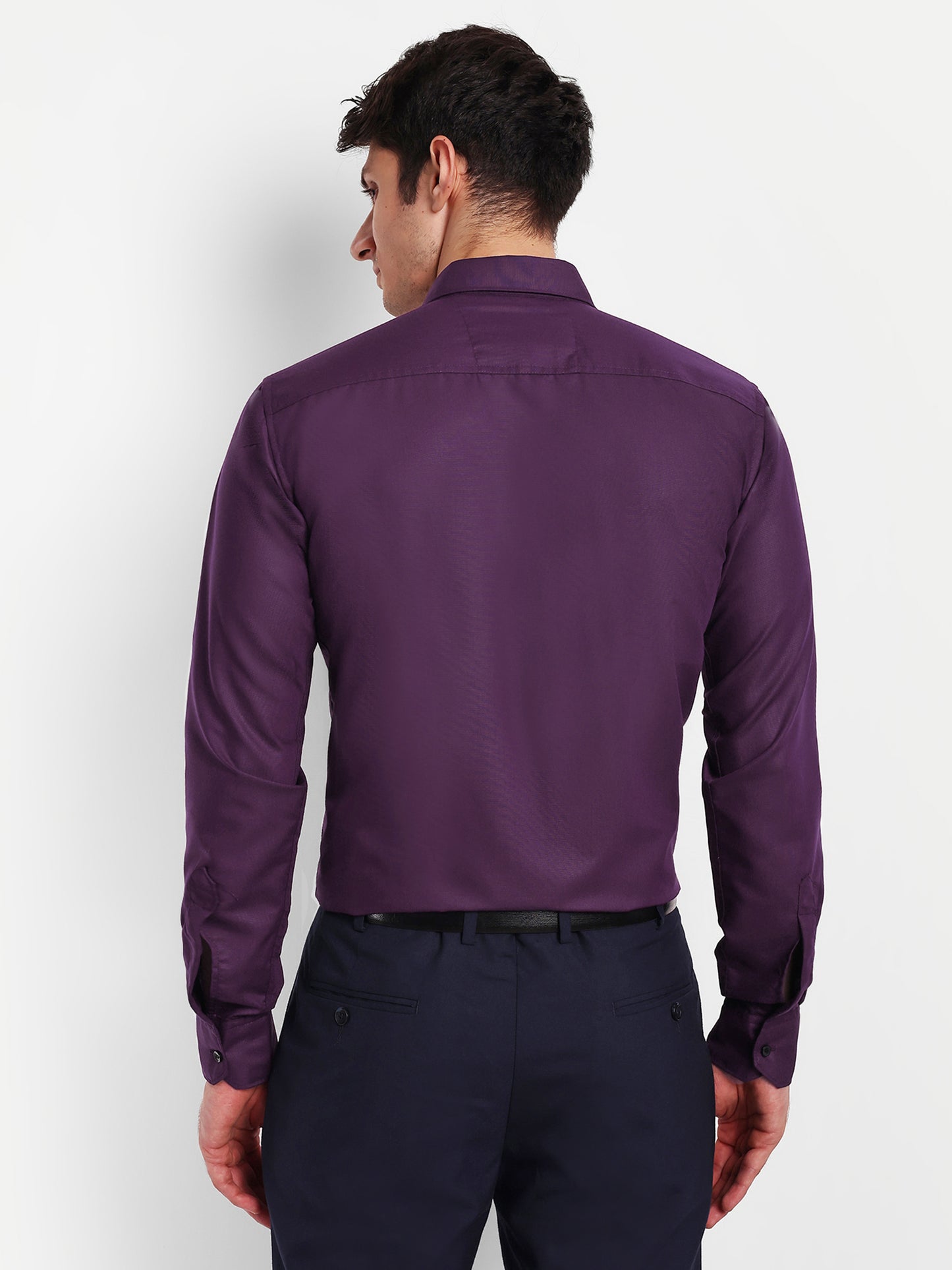 Purple Viscose Rayon Solid Shirt