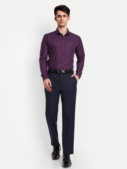 Purple Viscose Rayon Solid Shirt