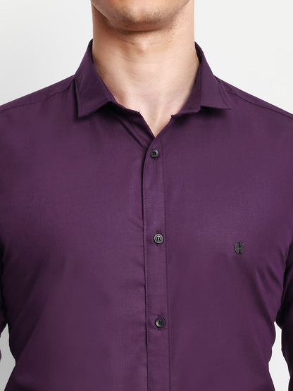 Purple Viscose Rayon Solid Shirt