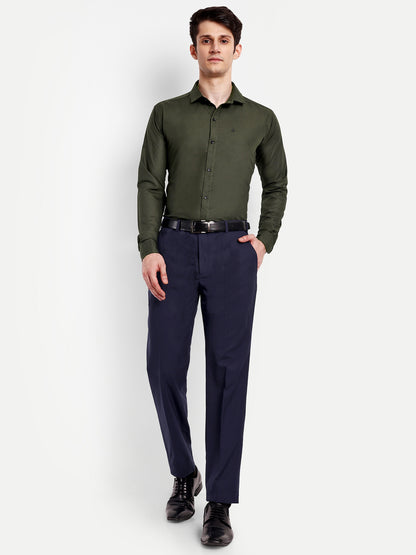 Dark Green Viscose Rayon Solid Shirt