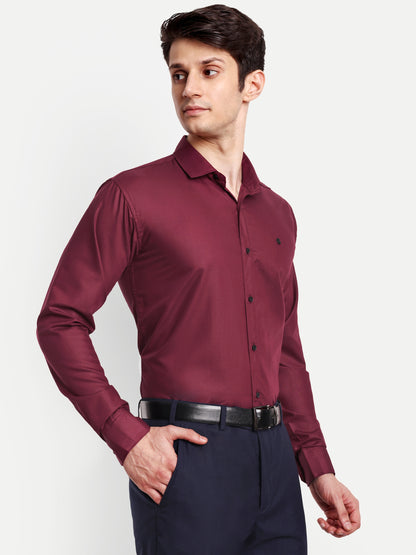 Maroon Viscose Rayon Solid Shirt