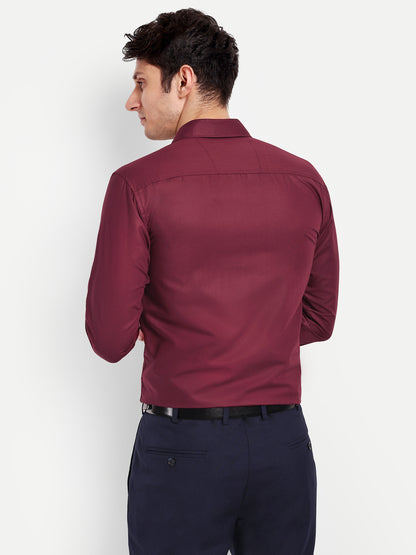 Maroon Viscose Rayon Solid Shirt