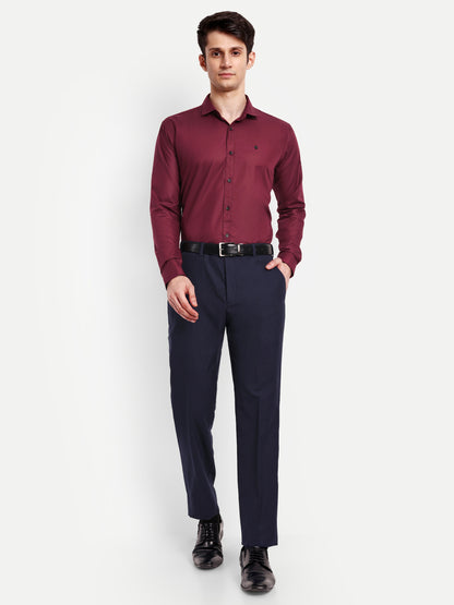 Maroon Viscose Rayon Solid Shirt