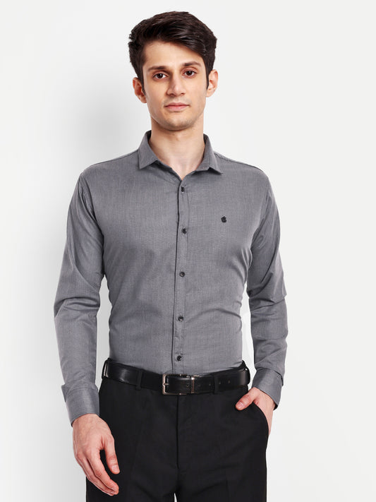 Dark Grey Viscose Rayon Solid Shirt