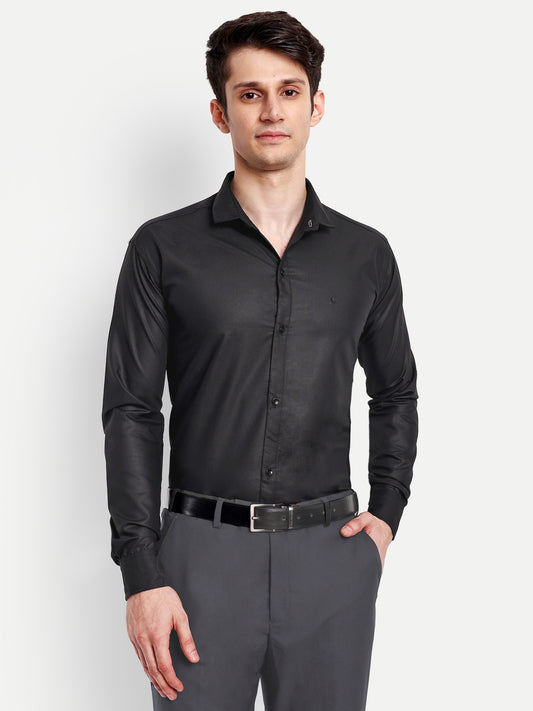 Black Viscose Rayon Solid Shirt