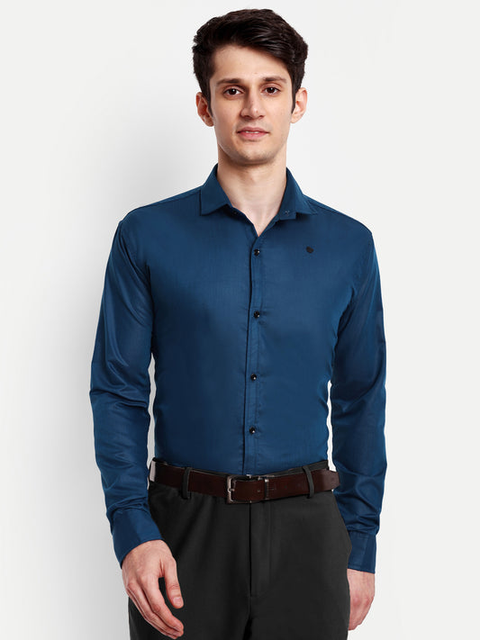 Royal Blue Viscose Rayon Solid Shirt