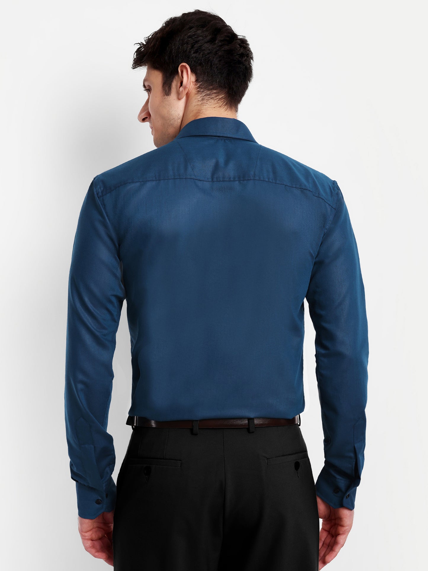 Royal Blue Viscose Rayon Solid Shirt