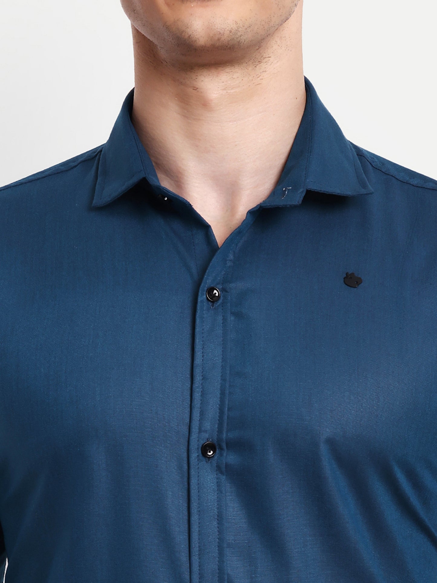 Royal Blue Viscose Rayon Solid Shirt